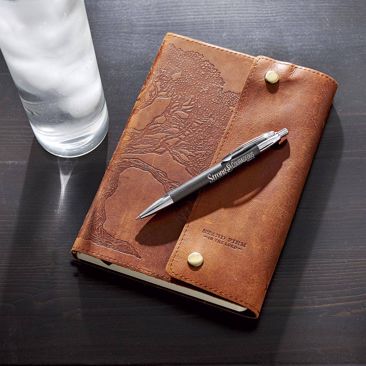 Pen in Gift Box Gray Strong & Courageous Josh. 1:9