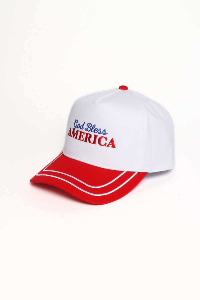 Americana GOD BLESS AMERICA Embroidered Double Stitch Cap