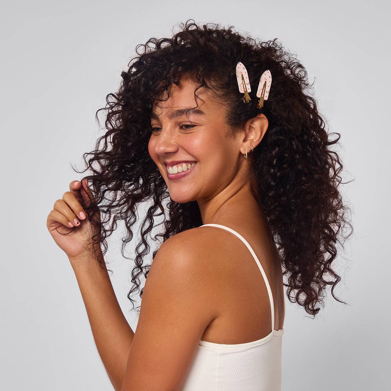 Recycled Plastic Creaseless Clips 4pc Set- Cherry Print