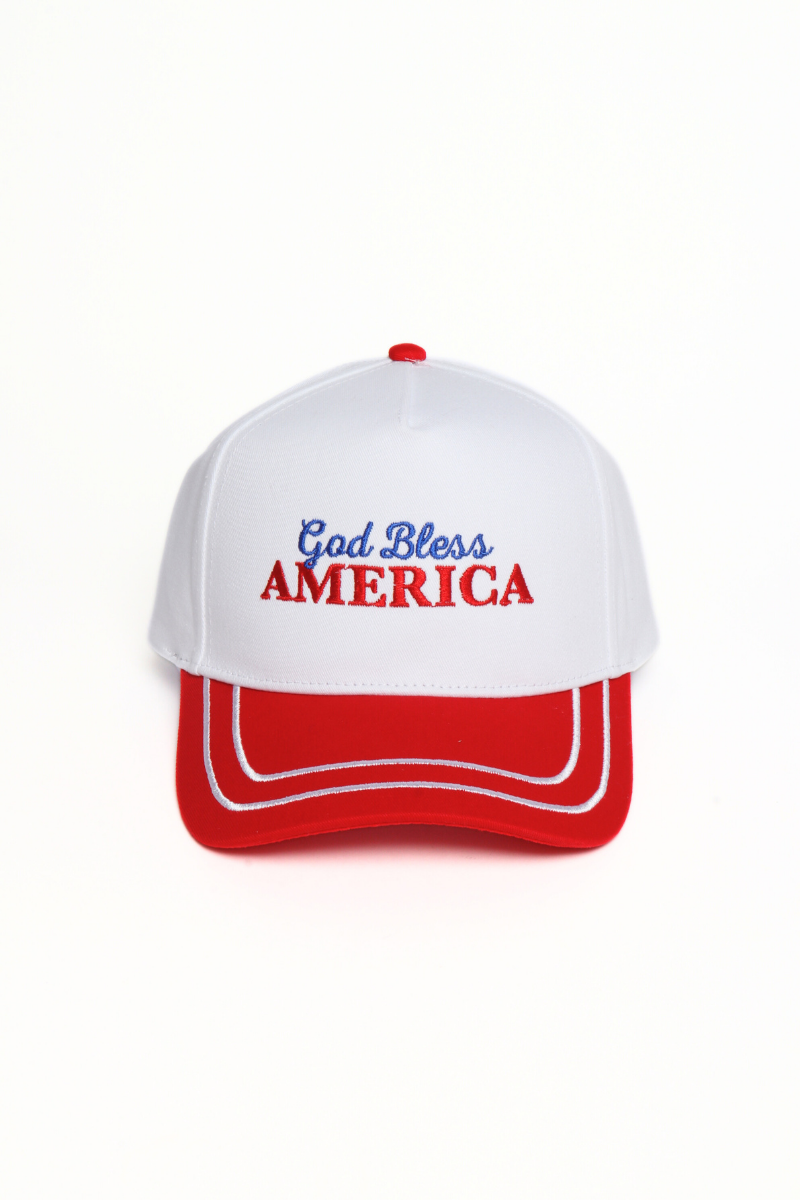Americana GOD BLESS AMERICA Embroidered Double Stitch Cap