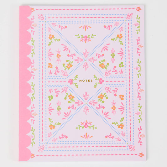 Scallop Notebook  Floral Stitch