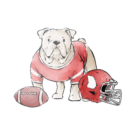 Bulldog with Football Sticker